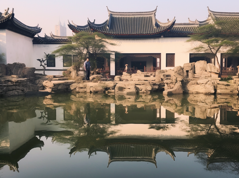山水假山古老历史建筑白天,高清,摄影图,摄影图片,图片大全,摄影图免费下载